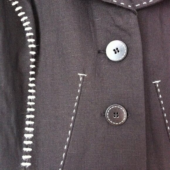 Le Chateau Black Blazer with Notched Lapel and Decorative Stitching - Picture 4 of 11